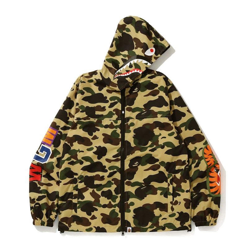 BAPE 1st Camo Shark WGM Hoodie Jacket Yellow