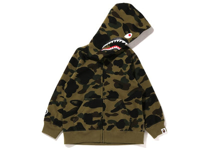 BAPE 1st Camo Shark Zip Hoodie (Kids) Green