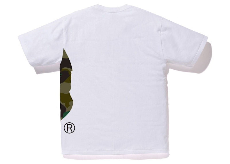 BAPE 1st Camo Side Big Ape Head Tee White/Green