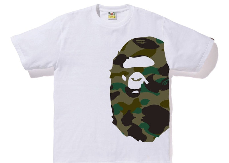 BAPE 1st Camo Side Big Ape Head Tee White/Green