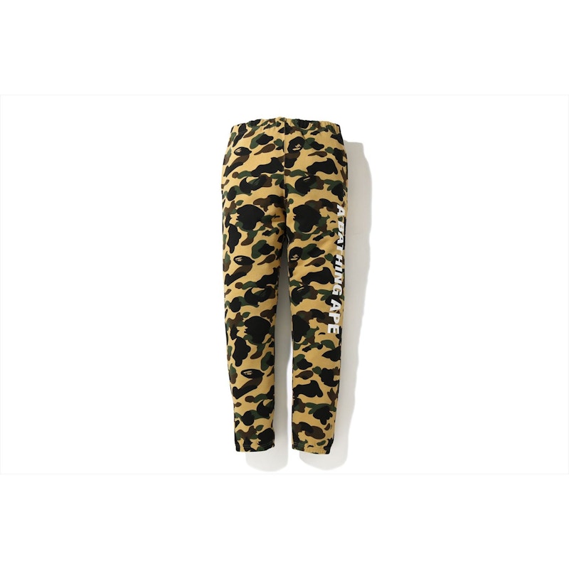 BAPE 1st Camo Side Logo Slim Sweat Pants Yellow