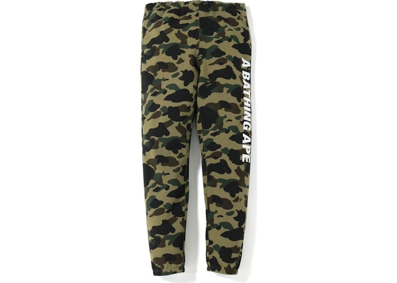 BAPE 1st Camo Side Logo Slim Sweatpants Green