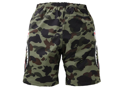 BAPE 1st Camo Side Shark Beach Shorts Green