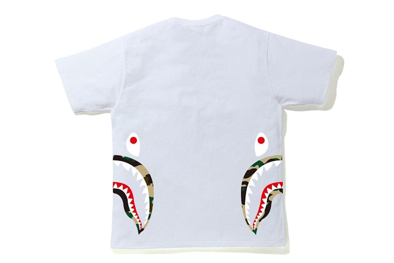 BAPE 1st Camo Side Shark Tee White/Yellow
