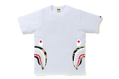 BAPE 1st Camo Side Shark Tee White/Yellow