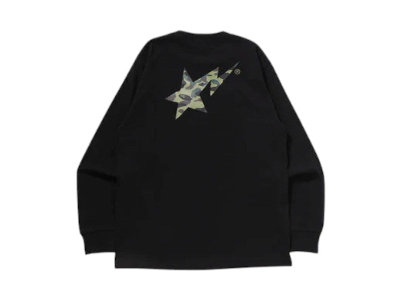 BAPE 1st Camo Sta L/S Tee Black/Green