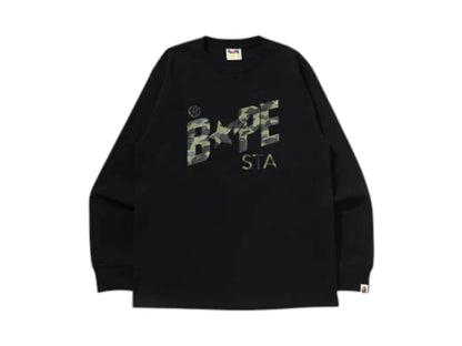 BAPE 1st Camo Sta L/S Tee Black/Green