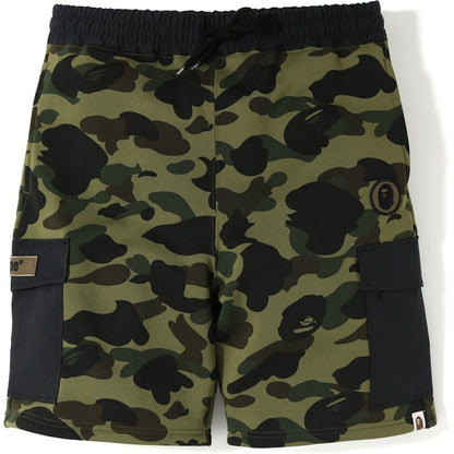 BAPE 1st Camo Sweat Cargo Shorts Green