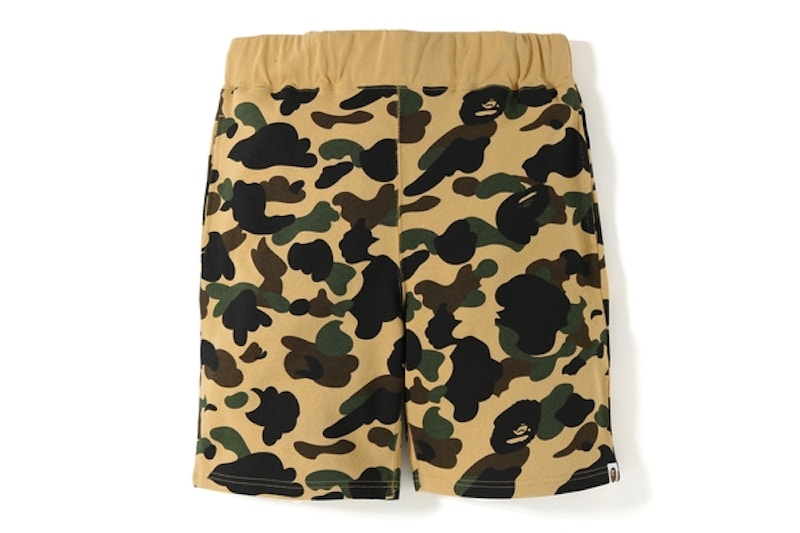 BAPE 1st Camo Sweat Shorts Yellow