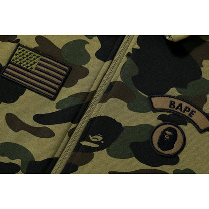 BAPE 1st Camo Tactical Wide Zip Sweat Green