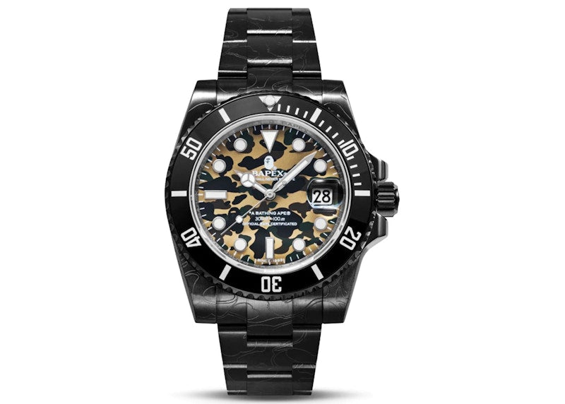 BAPE 1st Camo Type 1 BAPEX Watch Black/Yellow