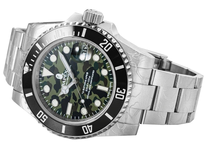 BAPE 1st Camo Type 1 BAPEX Watch Green