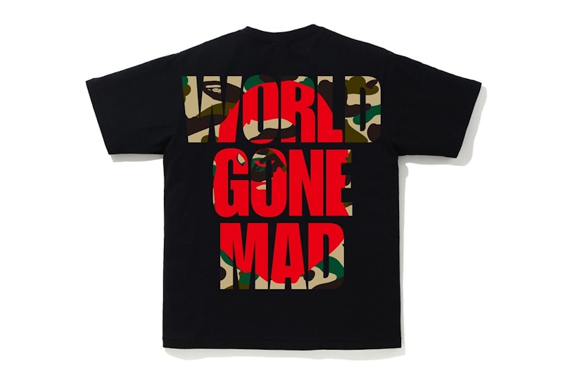 BAPE 1st Camo WGM Ape Head Overlap Tee Black/Yellow