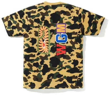 BAPE 1st Camo WGM Shark Tee Yellow