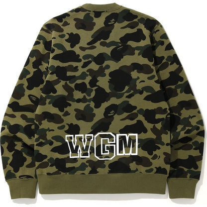 BAPE 1st Camo White Shark Crewneck Green