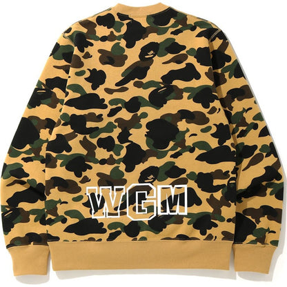 BAPE 1st Camo White Shark Crewneck Yellow