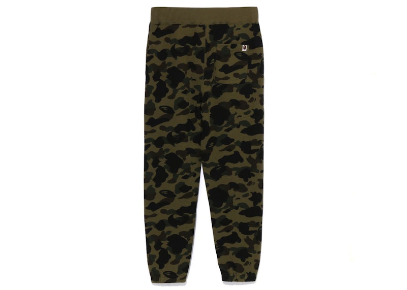 BAPE 1st Camo Wide Fit Shark Sweatpants Green