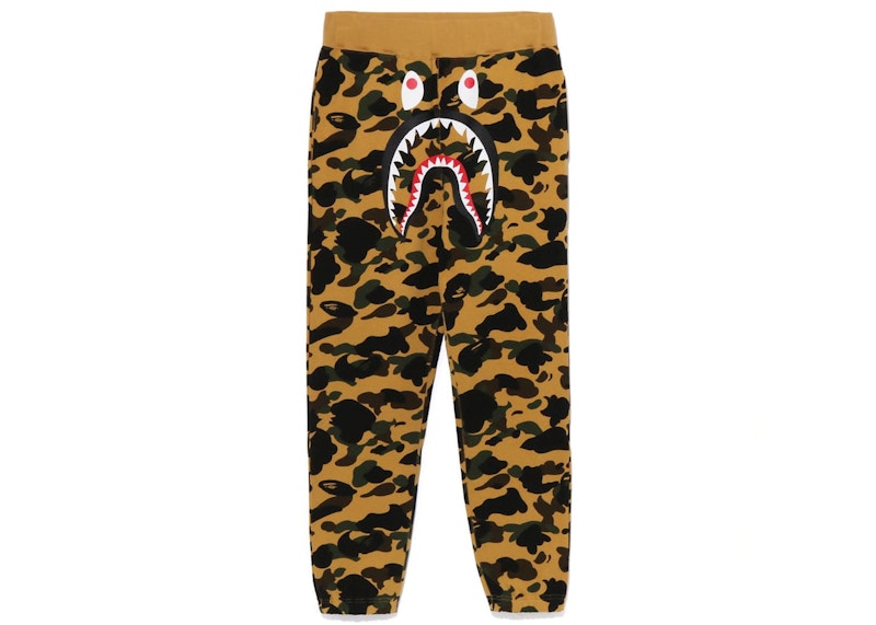 BAPE 1st Camo Wide Fit Shark Sweatpants Yellow