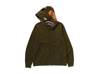 BAPE 1st Shark Full Zip Hoodie Olivedrab