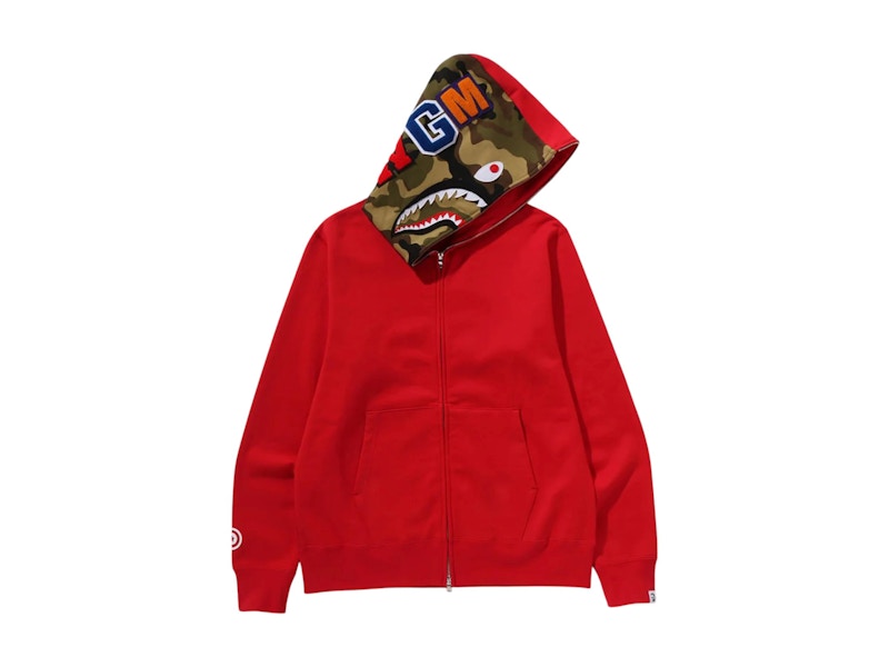 BAPE 1st Shark Full Zip Hoodie Red