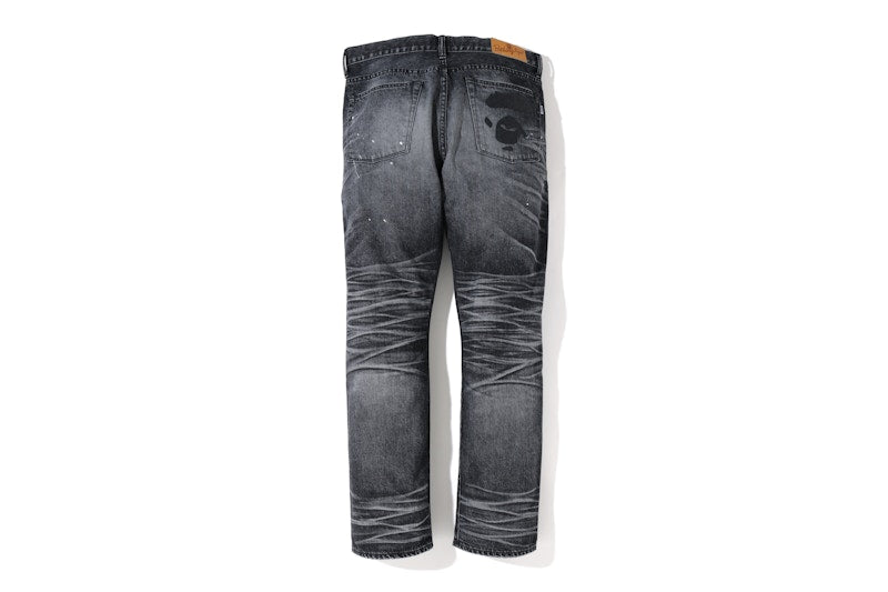 BAPE 2008 Type-05 Damaged Denim Pants Black