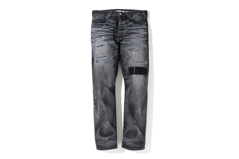 BAPE 2008 Type-05 Damaged Denim Pants Black