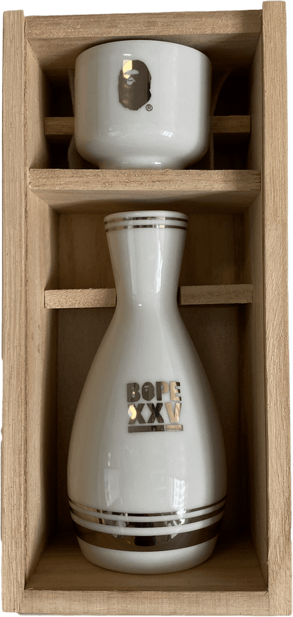 BAPE 25th Anniversary Friends and Family Sake Set White/Gold