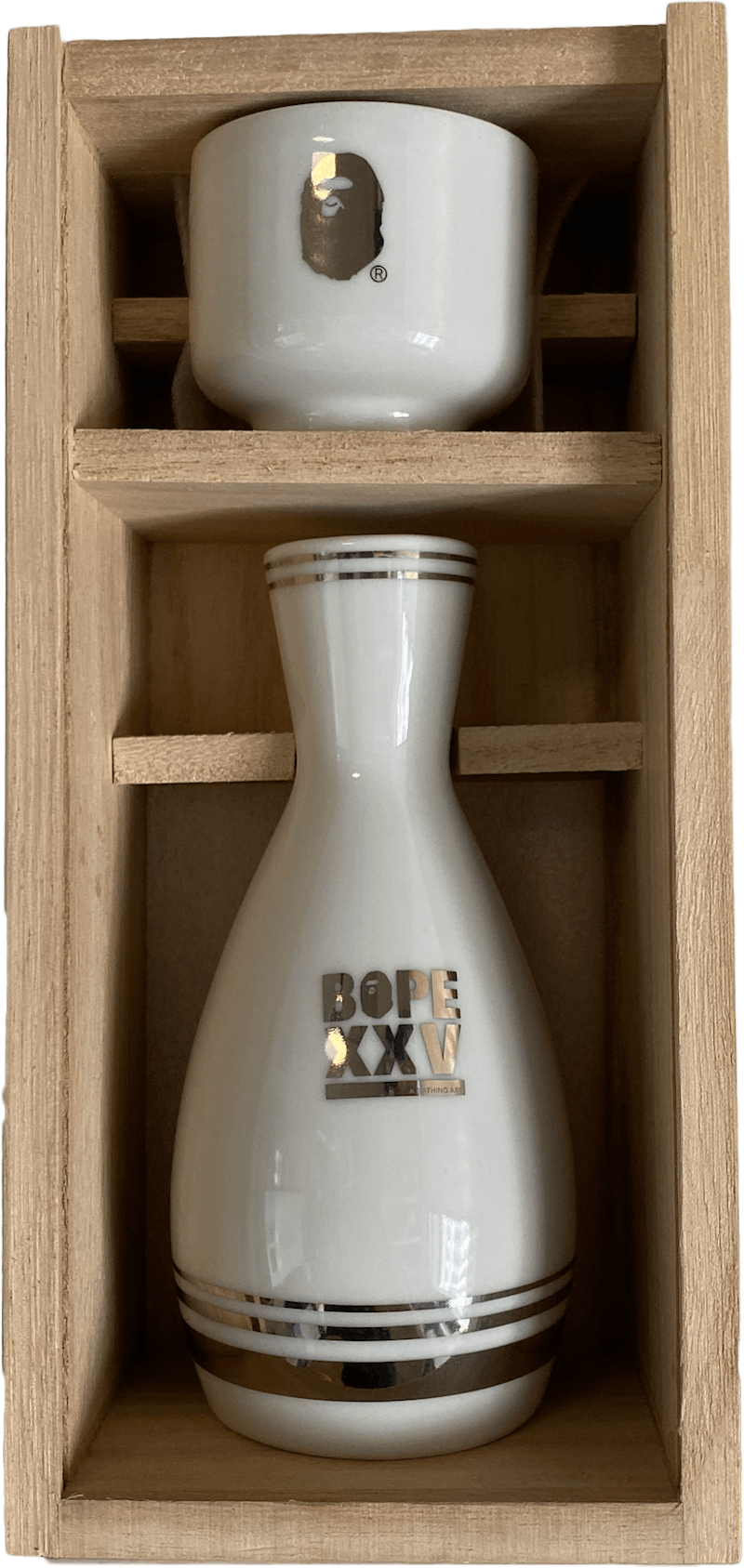 BAPE 25th Anniversary Friends and Family Sake Set White/Gold