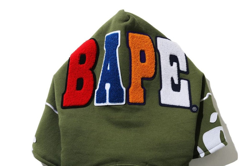 BAPE 2nd Ape Full Zip Hoodie Olivedrab