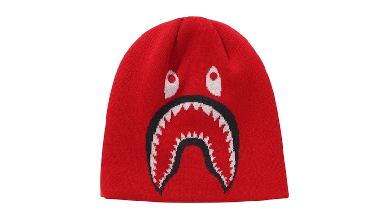 BAPE 2nd Shark Knit 1J80-181-006 Cap Red
