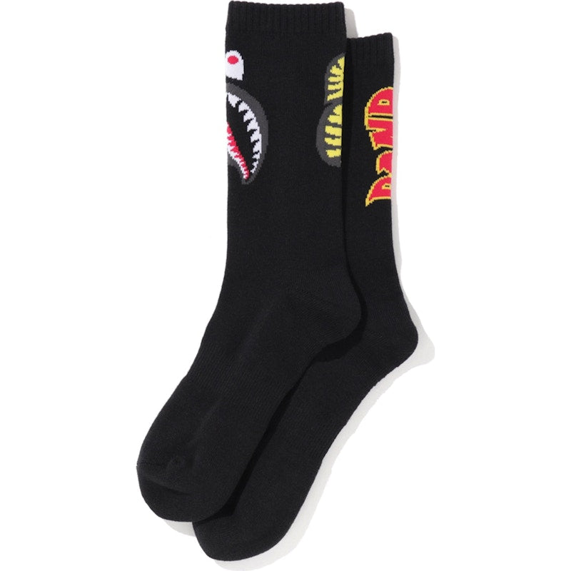 BAPE 2nd Shark Socks Black