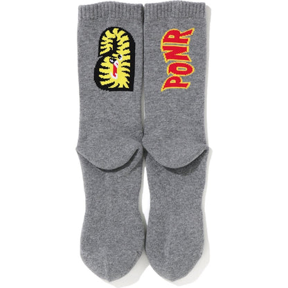 BAPE 2nd Shark Socks Grey