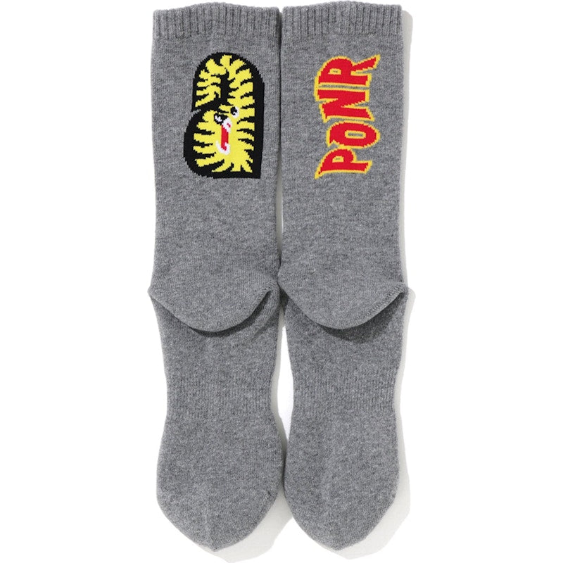BAPE 2nd Shark Socks Grey