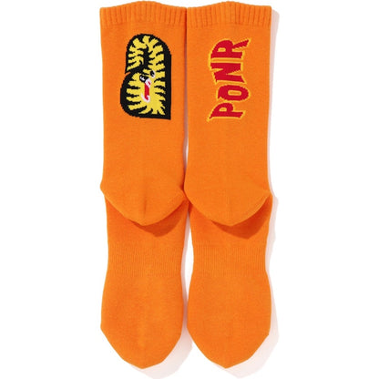 BAPE 2nd Shark Socks Orange
