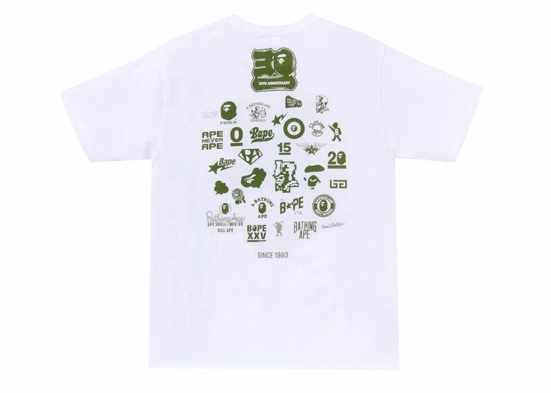 BAPE 30th Anniversary II Tee White/Green