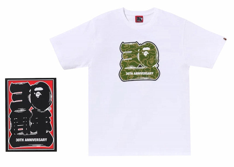 BAPE 30th Anniversary II Tee White/Green