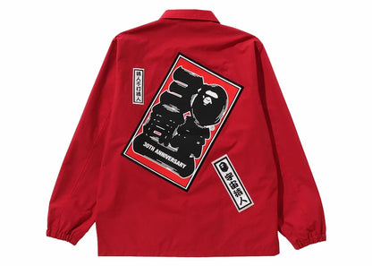 BAPE 30th Anniversary Senjya Fuda Coach Jacket Red