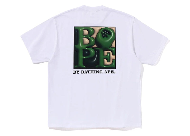 BAPE 3D Art Ape Head Relaxed Fit Tee White