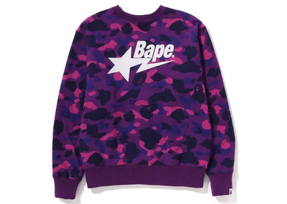 BAPE 4Way Relaxed Fit Crewneck Black Purple