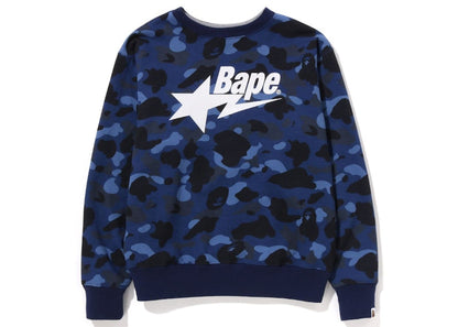 BAPE 4Way Relaxed Fit Crewneck Grey Blue