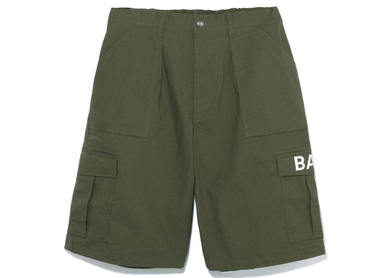 BAPE 6 Pocket Wide Fit Shorts Olive Drab
