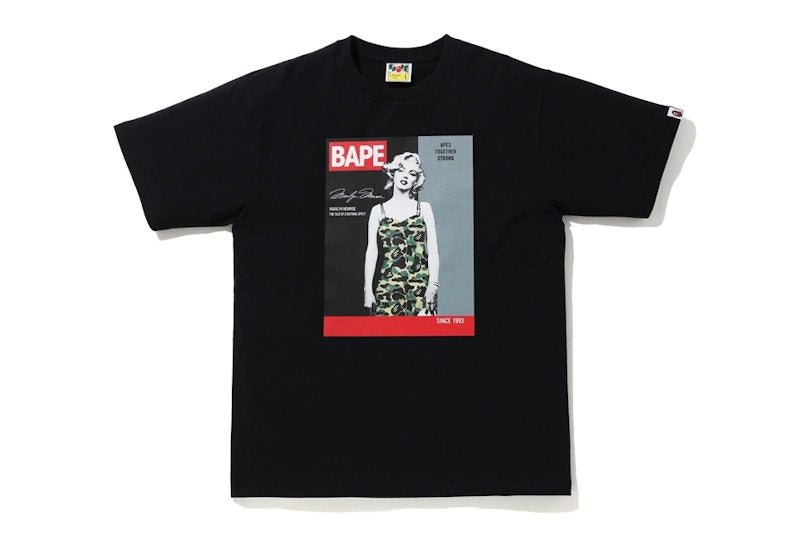BAPE A BATHING APE x Marilyn Monroe Magazine Tee Black