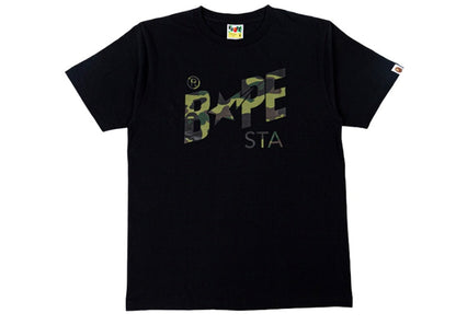 BAPE A Bathing Ape 1st Camo BAPE STA Logo Tee Black/Green