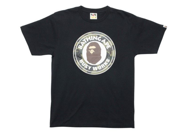BAPE A Bathing Ape 1st Camo Busy Works Tee Black/Green