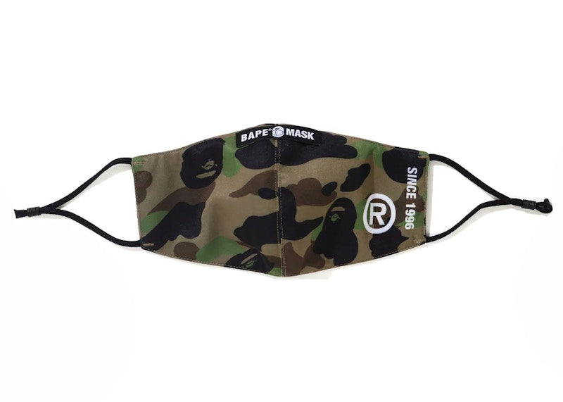BAPE A Bathing Ape 1st Camo Print Mask Green
