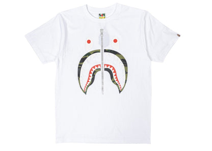 BAPE A Bathing Ape 1st Camo Shark Tee White/Green