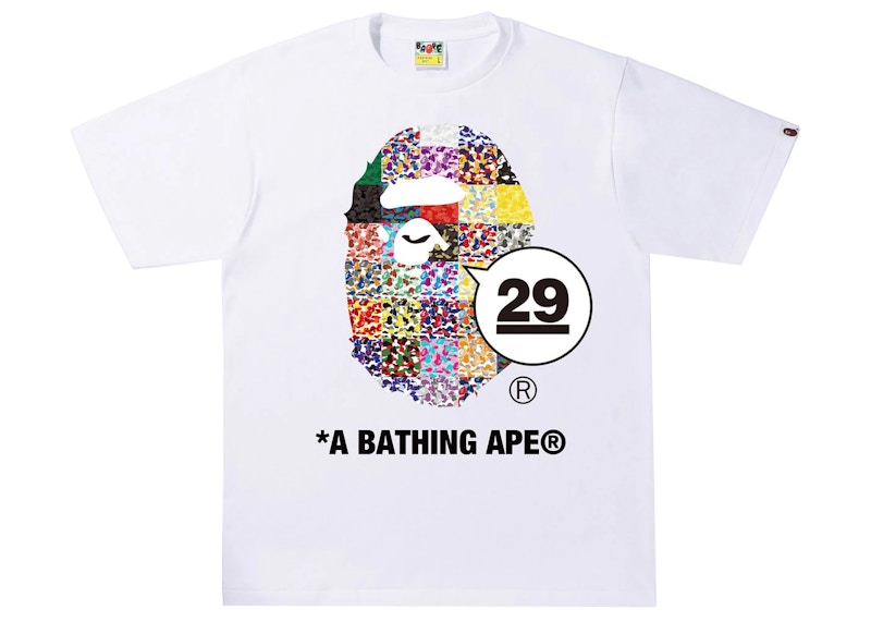 BAPE A Bathing Ape 29th Anniversary Ape Head Tee White