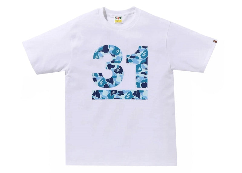 BAPE A Bathing Ape 31st Anniversary ABC Camo Tee White/Blue