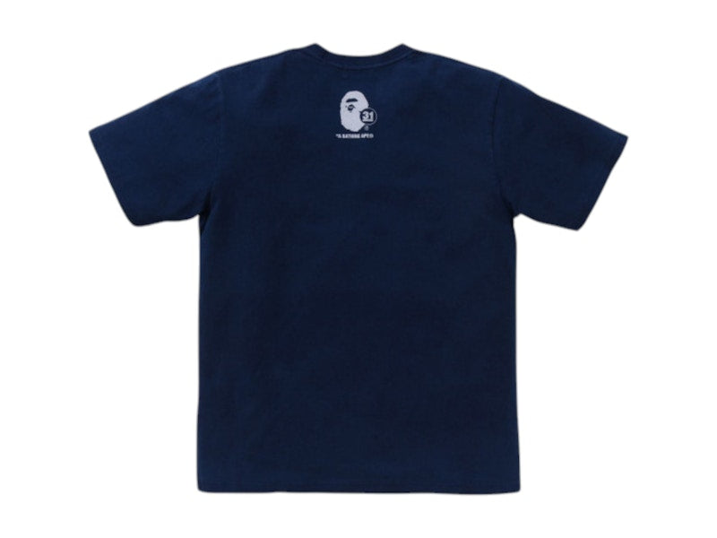 BAPE A Bathing Ape 31st Anniversary Ape Head Tee Indigo