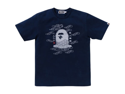BAPE A Bathing Ape 31st Anniversary Ape Head Tee Indigo